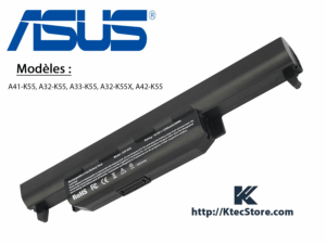 Batterie pour ASUS A41-K55, A32-K55, A33-K55, A42-K55, A32-K55X compatible séries K45, K55, X55, R500 et F75