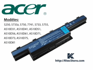 Batterie ACER AS10D31 / AS10D51 pour ordinateurs portables Acer Aspire 5336, 5733, 5750, 5742, 5560G – batterie de remplacement fiable avec garantie 3 mois