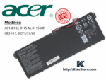 Batterie originale ACER AC14B13J AC14B18J compatible Acer Aspire E3-111, ES1-512, V5-132, Chromebook CB3-111, TravelMate B115-M – 6 mois de garantie