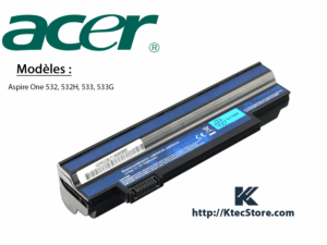 Batterie ACER Aspire One 532, 532H, 533, 533G compatible 6 cellules 4400mAh Li-ion garantie 3 mois