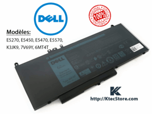 Batterie Dell 6MT4T pour Latitude E5270, E5470, E5570 – Compatible 7V69Y, TXF9M, 79VRK, 0C1P4