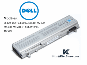 Batterie Dell E6400 pour Latitude E6410, E6500, E6510, Precision M2400 – Batterie de remplacement compatible PT434 avec garantie 3 mois