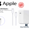 Chargeur Apple 30W Type-C ORIGINAL USB-C compatible MacBook Air, iPad Pro et iPhone 14 – Adaptateur secteur rapide Power Delivery