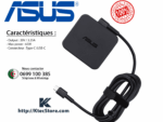 Chargeur ASUS 65W USB-C original 20V 3.25A compatible ZenBook, ExpertBook, Chromebook et ROG Ally – adaptateur secteur rapide et sécurisé