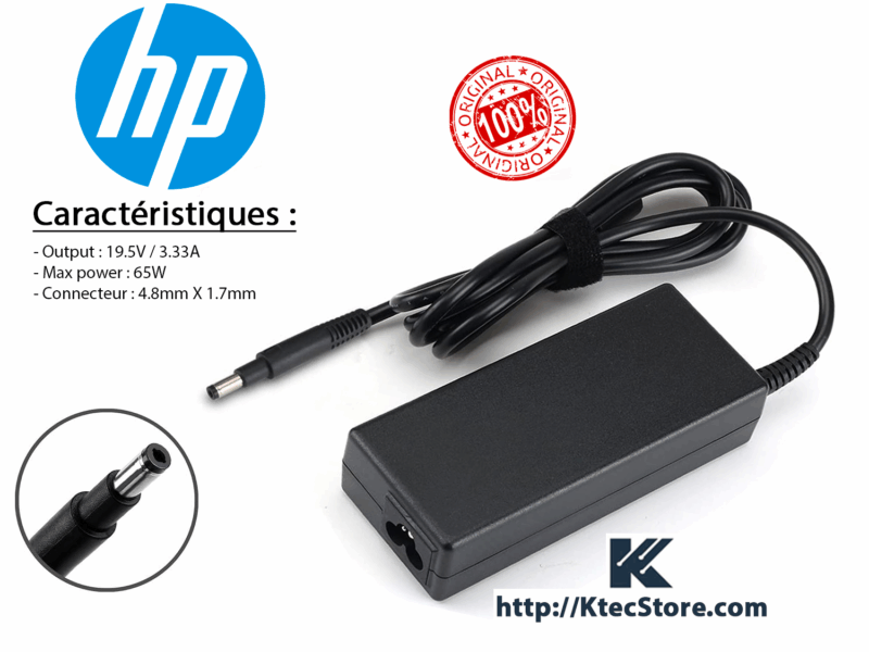 Chargeur HP 65W SLEEKBOOK 19.5V 3.33A