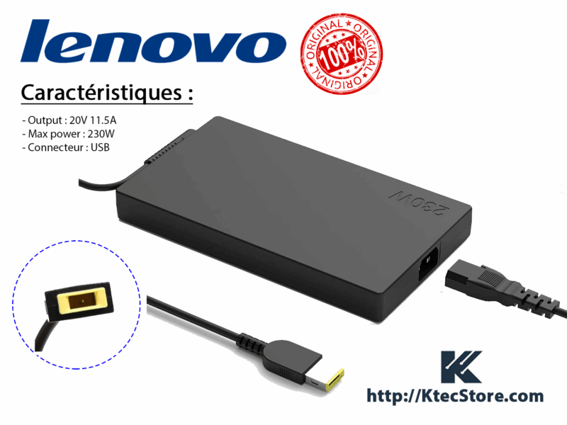 Chargeur LENOVO 20V 11.5A - 230W