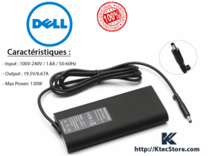 Chargeur DELL 130W ORIGINAL 19.5V 6.67A Connecteur 4.5mm x 3.0mm
