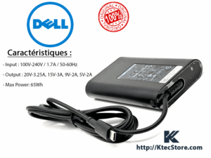Chargeur DELL 65W Type-c ORIGINAL USB-C 20V-3.25A