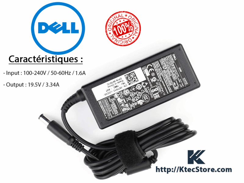 Chargeur DELL 65W ORIGINAL 19.5V Algérie