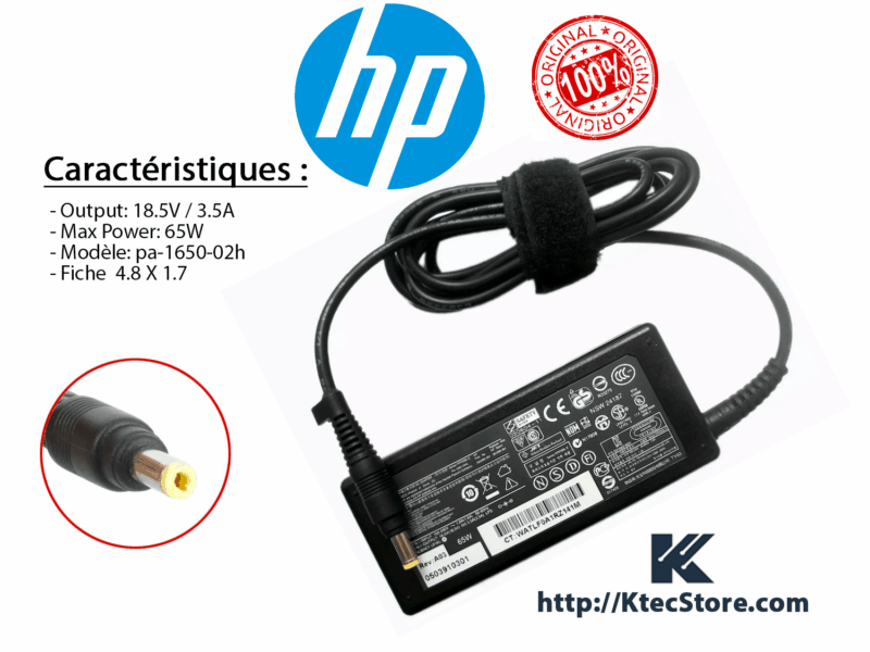 Chargeur HP 65W ORIGINAL