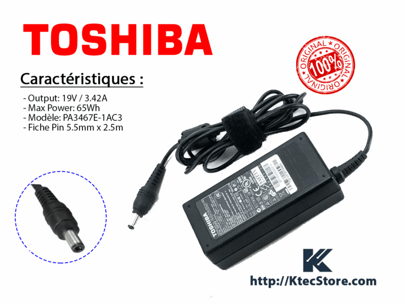 Chargeur 65W TOSHIBA 19V 3.42A