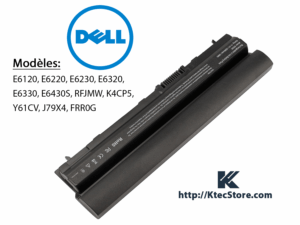 Batterie Dell E6220 compatible Dell Latitude E6120, E6230, E6320, E6330 – Batterie d’ordinateur portable avec garantie 3 mois en Algérie