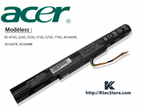 Batterie ACER AS16A5K pour Acer Aspire E5-475G, E5-575G, F5-573G, TravelMate P249 – AS16A7K, AS16A8K compatible