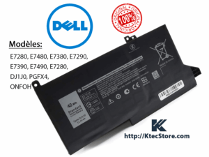 Batterie Dell DJ1J0 pour ordinateurs portables Dell Latitude E7000 Series – E7280, E7380, E7480, E7490