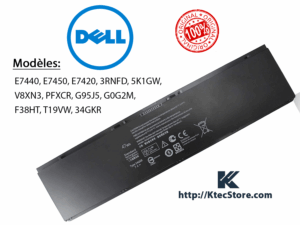 Batterie Dell 34GKR compatible Latitude E7440, E7450, E7420, 3RNFD – Autonomie longue durée et sécurité renforcée