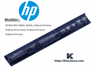 Batterie compatible HP RI04, RI06XL pour HP ProBook 450 G3, 455 G3, 470 G3 et Envy – Haute autonomie