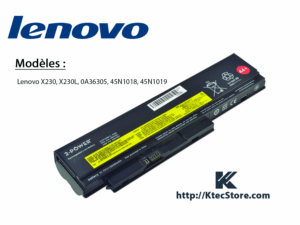 Batterie Lenovo X230 et X230i compatible 45N1018, 45N1019, 0A36305