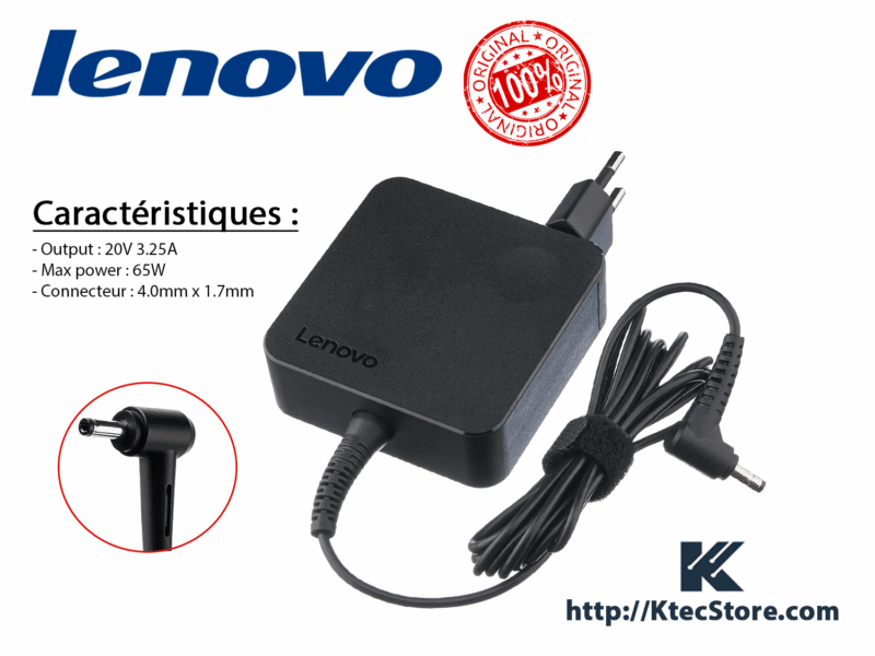 Chargeur LENOVO 20V 3.25A Orignal