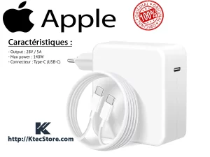 Chargeur Apple 140W Type-C Original USB-C vers MagSafe 3 pour MacBook Pro 16 pouces M1 M2 en Algérie