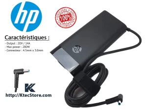 Chargeur HP 280W ORIGINAL 20V 14A Fiche Bleue HP ZBook Fury
