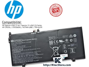 Batterie HP CP03XL Originale pour HP Spectre x360 13-ae – Haute autonomie 60.9Wh livraison rapide en Algérie KtecStore