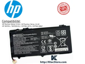 Batterie HP SE03XL originale compatible HP Pavilion 14-AL et 14-AV – 41,5Wh KtecStore