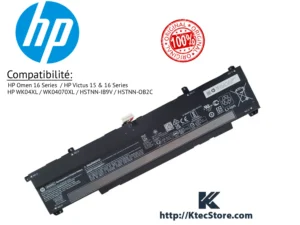 Batterie HP WK04XL 70Wh originale compatible Omen 16 et Victus 16 en Algérie