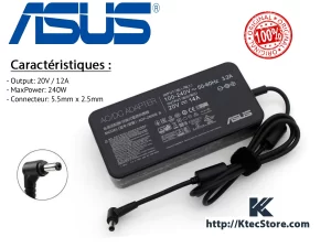 Chargeur ASUS 240W pour PC portable ROG / TUF avec connecteur 5.5mm x 2.5mm