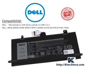 Accueil 6 Batterie Dell J0PGR 7.6V pour Latitude 5285 et 5290 2-en-1