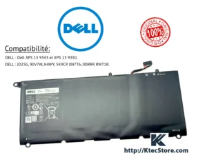 Accueil 5 Batterie Dell JD25G pour XPS 13 9343 et 9350