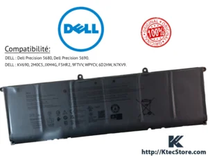 Accueil 1 Batterie Dell KV690 99,5Wh 11,55V pour Precision 5680 5690