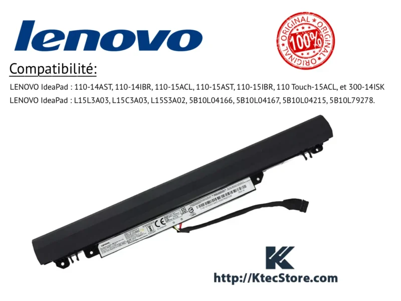 Batterie Lenovo L15L3A03 pour IdeaPad 110 et IdeaPad 300 Algerie