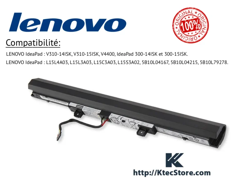 Batterie Lenovo L15L4A03 compatible IdeaPad 110 V310 KtecStore