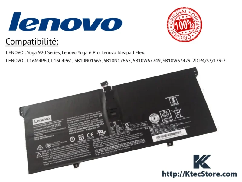 Batterie Lenovo L16M4P60 pour Yoga 920 Algerie
