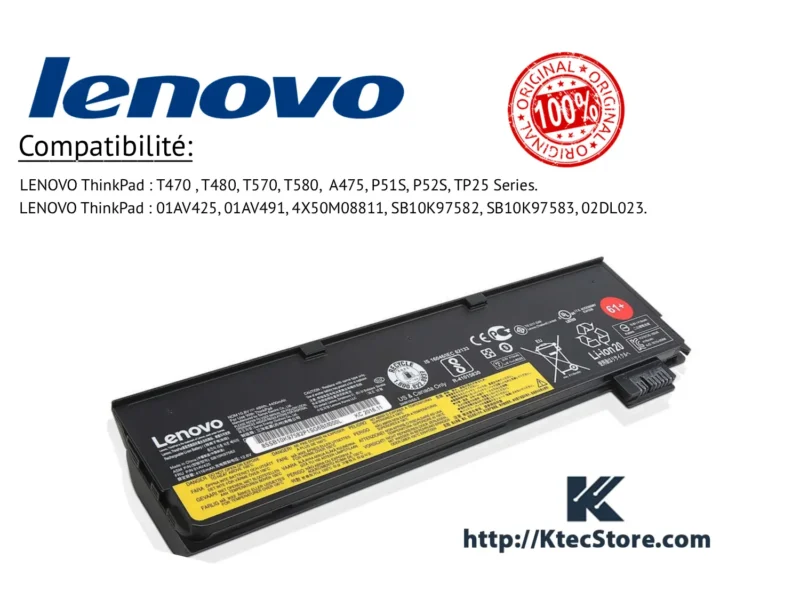 batterie lenovo thinkpad T470 61+ 48wh