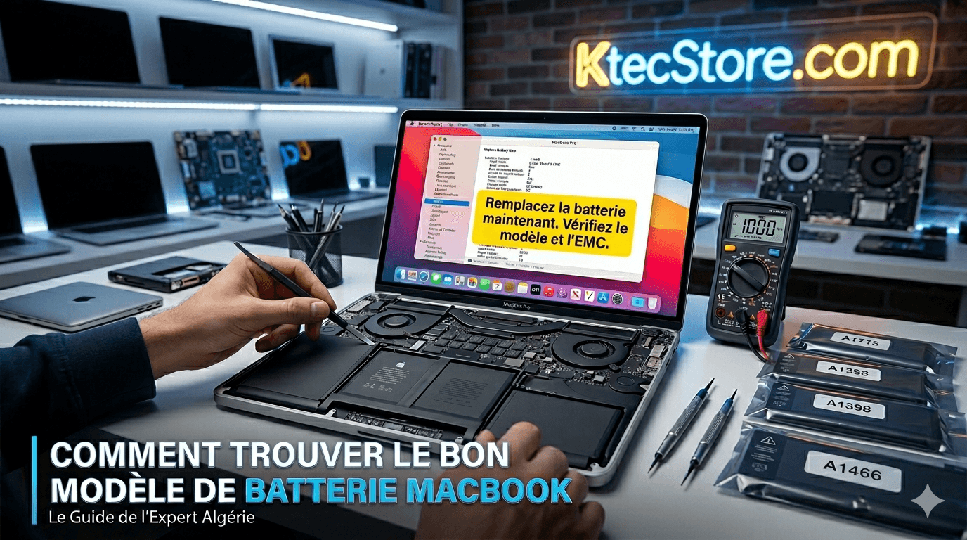Guide expert pour identifier le modèle et l'EMC de batterie MacBook A1466 A1398 A1965 en Algérie