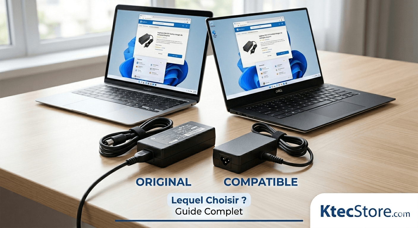Comparatif entre chargeur original et chargeur compatible pour PC portable : guide pour choisir le bon chargeur et protéger votre batterie Algérie KtecStore
