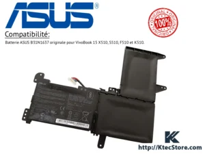 Accueil 5 Batterie ASUS B31N1637 compatible X510UA X510UQ S510UN F510UQ 42Wh