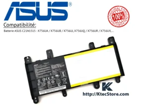 Batterie ASUS C21N1515 originale 38Wh pour ASUS X756 - KtecStore Algérie