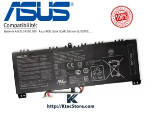 Batterie ASUS C41N1709 originale 62Wh pour ASUS ROG Strix SCAR Edition GL503VS - KtecStore Algérie