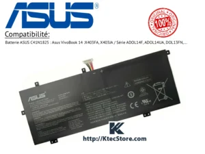 Batterie ASUS C41N1825 originale 72Wh pour ASUS VivoBook 14 X403 - KtecStore Algérie