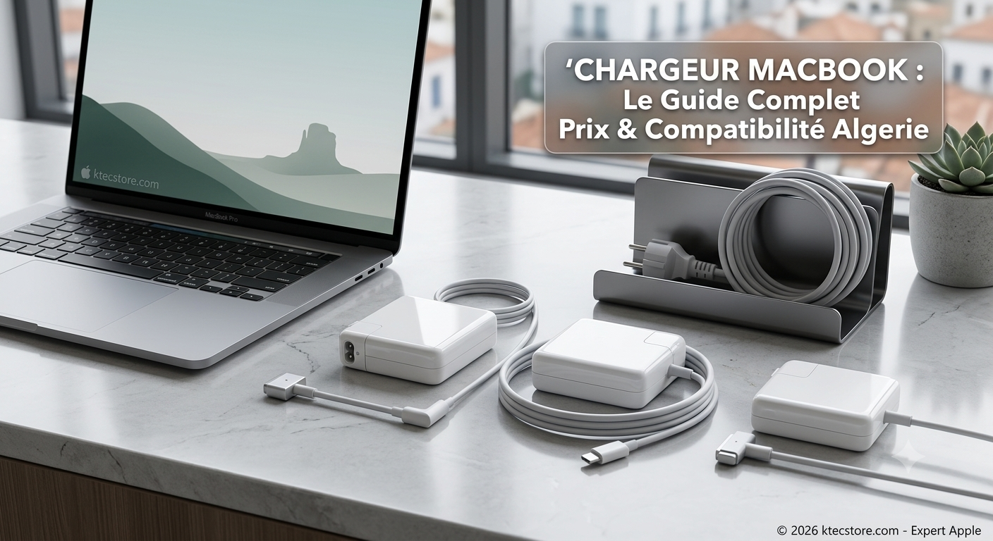 Chargeur MacBook prix Algerie ktecstore Prix d'un chargeur MacBook original en Algérie : de 7 500 à 16 500 DA. Comment reconnaître MagSafe 1, MagSafe 2, USB-C ou MagSafe 3, et choisir la bonne puissance sans se tromper.