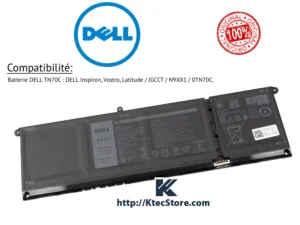 Batterie DELL TN70C originale 64Wh pour Inspiron, Vostro et Latitude - KtecStore Algérie