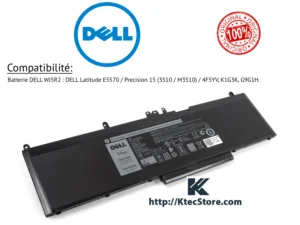 Accueil 6 Batterie DELL WJ5R2 originale 84Wh pour Latitude E5570 et Precision 15 - KtecStore Algérie