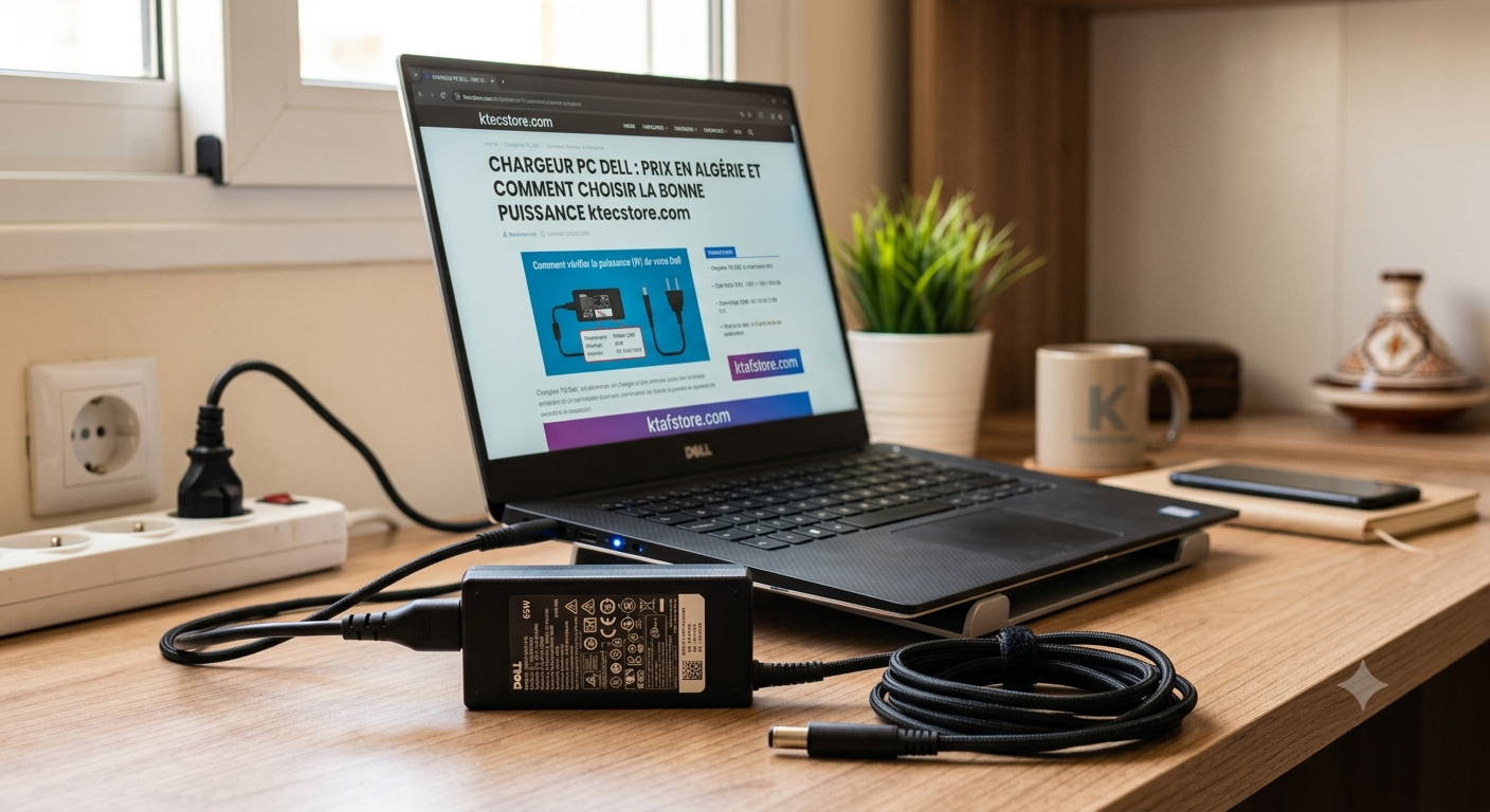 Chargeur PC Dell : prix en Algérie et comment choisir la bonne puissance 1 Chargeurs PC Dell originaux 65W, 90W, 130W et Type-C USB-C, prix en Algérie chez KtecStore